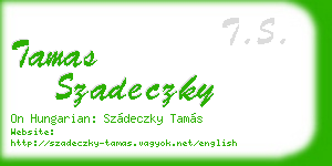tamas szadeczky business card