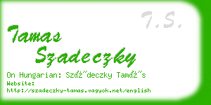 tamas szadeczky business card